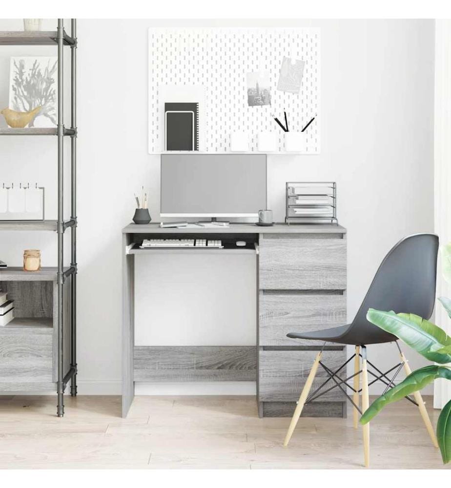 Bureau Sonoma gris 90x45x76 cm Bois d'ingénierie