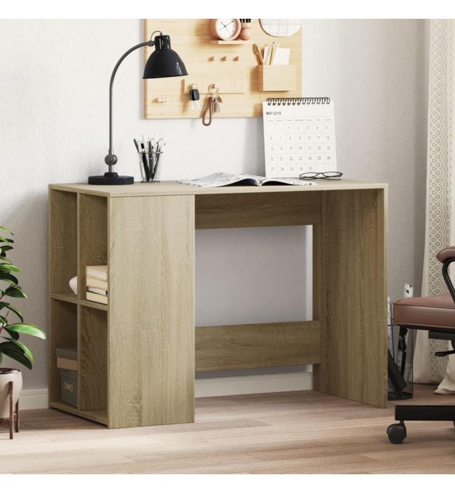 Bureau chêne sonoma 102x50x75 cm bois d'ingénierie
