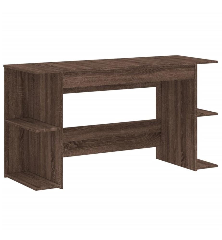 Bureau chêne marron 140x50x75 cm bois d'ingénierie