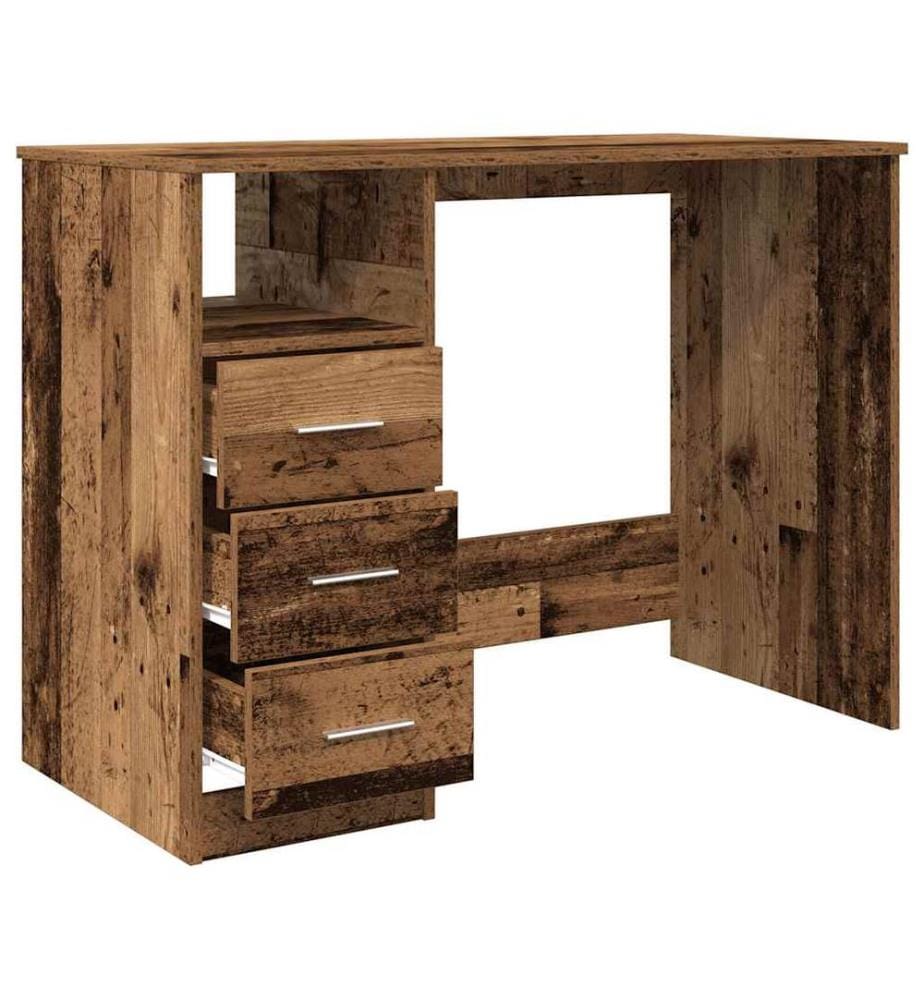 Bureau vieux bois 102x50x76 cm bois d'ingénierie