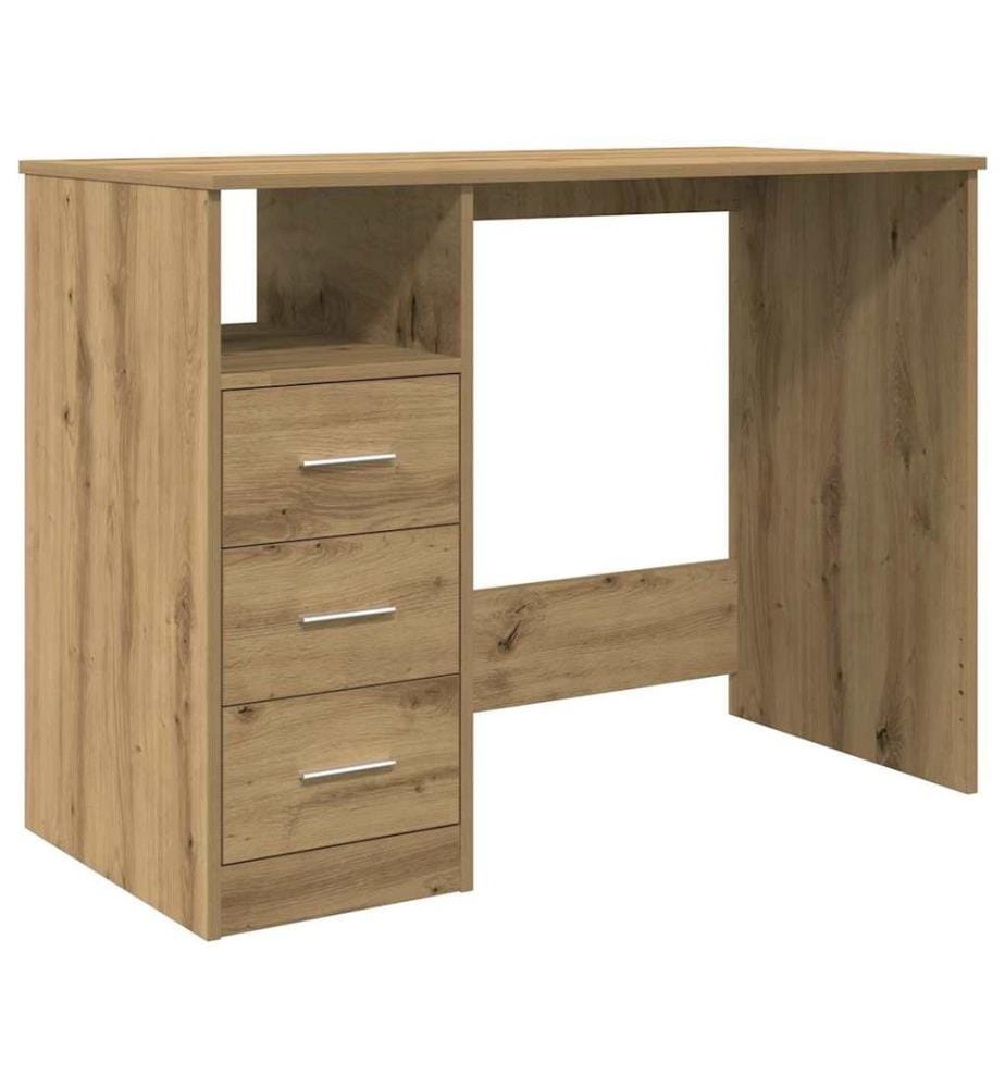 Bureau chêne artisanal 102x50x76 cm bois d'ingénierie