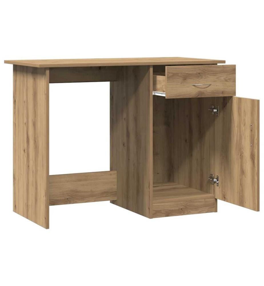 Bureau chêne artisanal 100x50x76 cm bois d'ingénierie