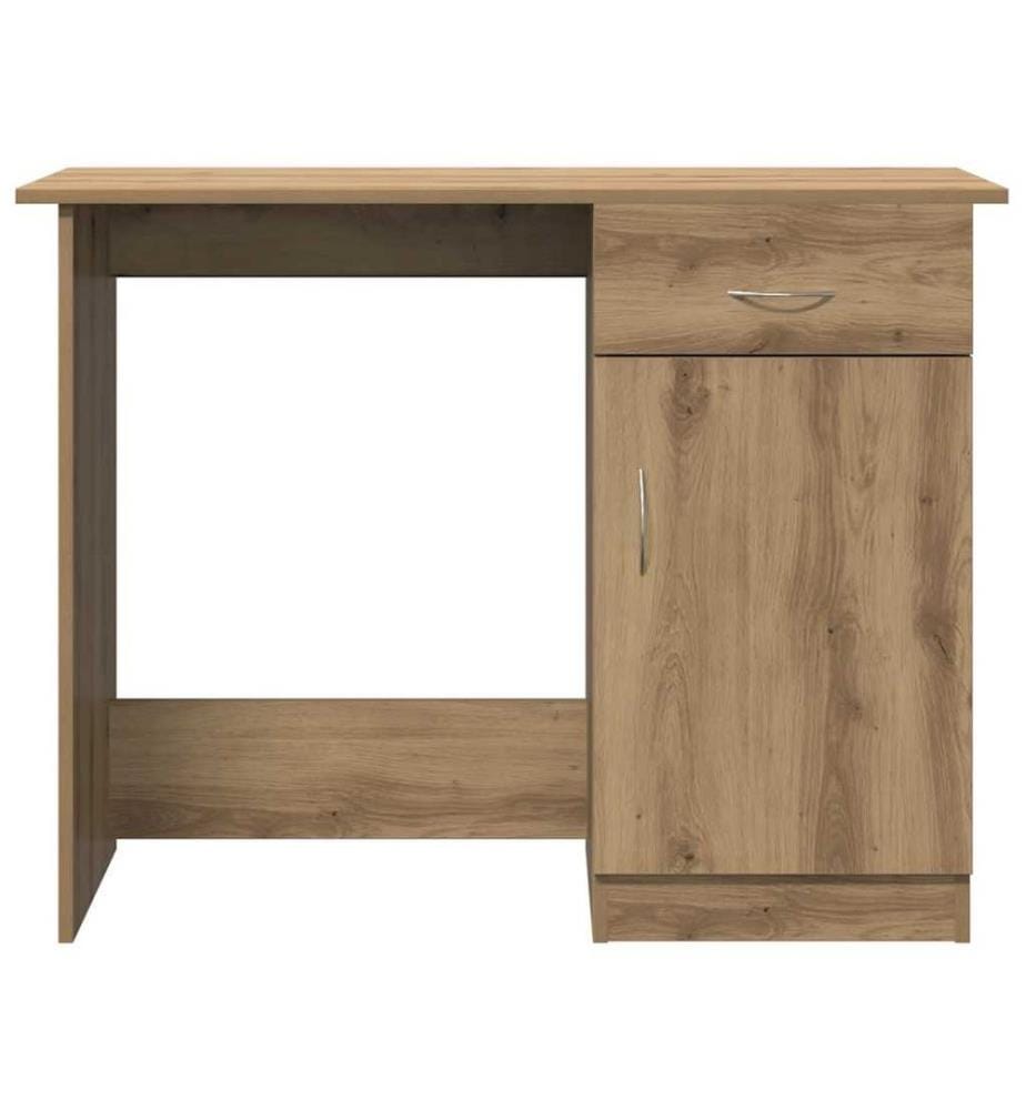 Bureau chêne artisanal 100x50x76 cm bois d'ingénierie