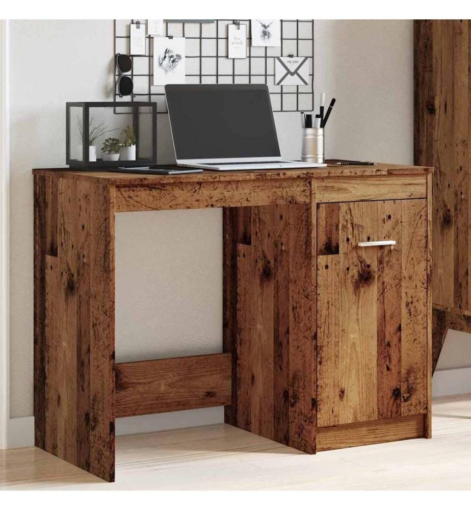 Bureau vieux bois 100x50x76 cm bois d'ingénierie