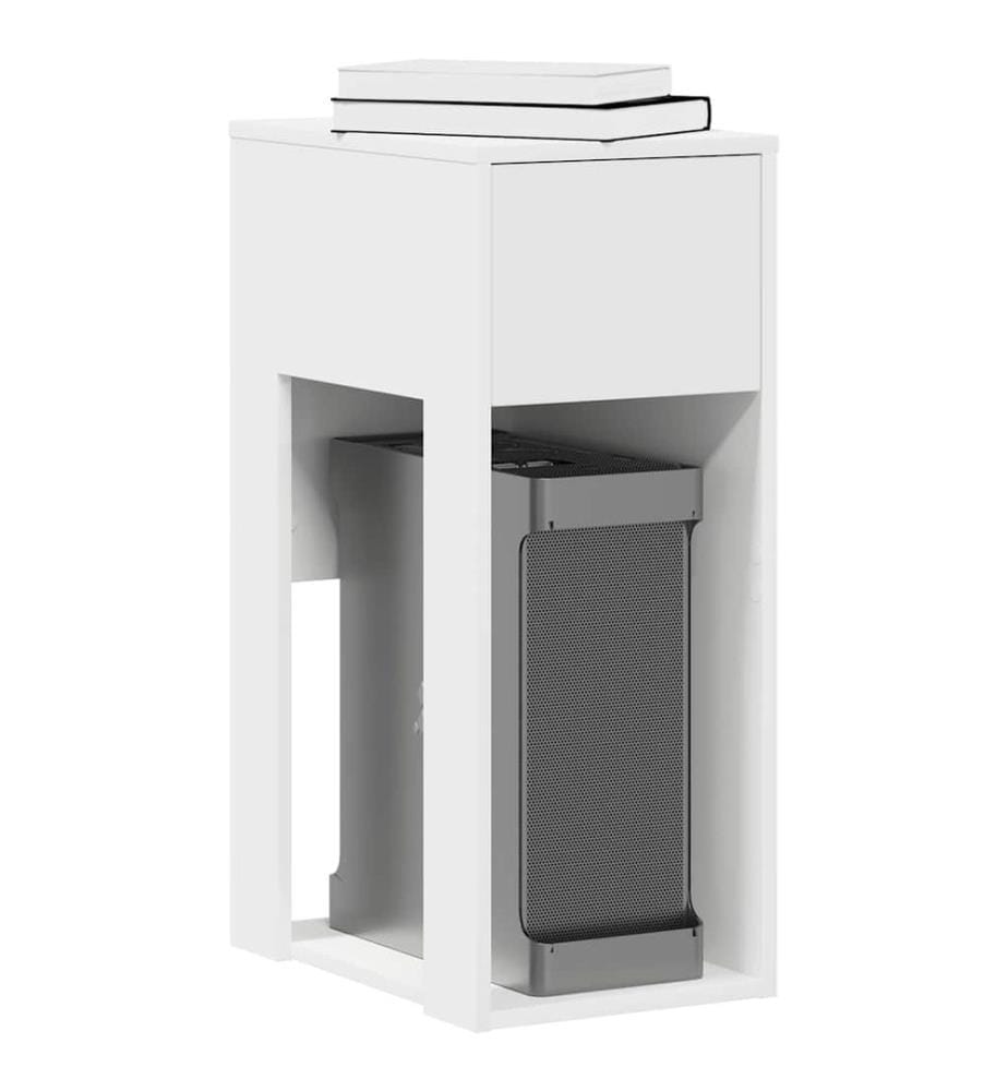 Support de tour d'ordinateur avec tiroir blanc 30x44x74 cm