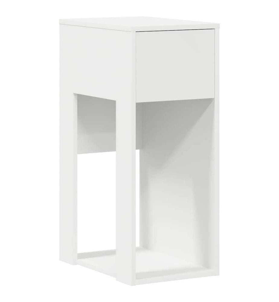 Support de tour d'ordinateur avec tiroir blanc 30x44x74 cm