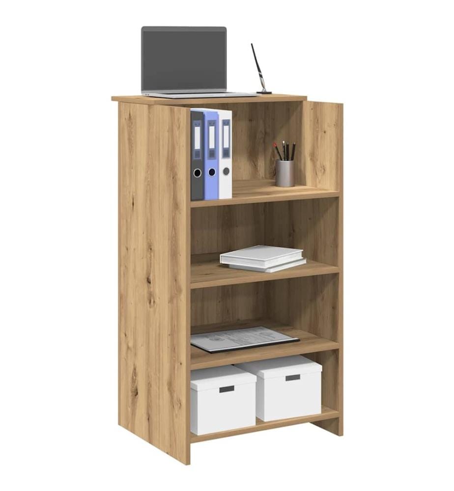 Bureau réception chêne artisanal 55x50x103,5 cm bois ingénierie