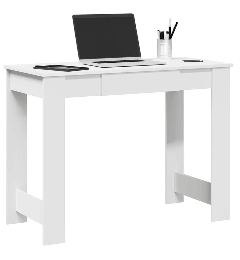 Bureau blanc 100x45x75 cm bois d'ingénierie