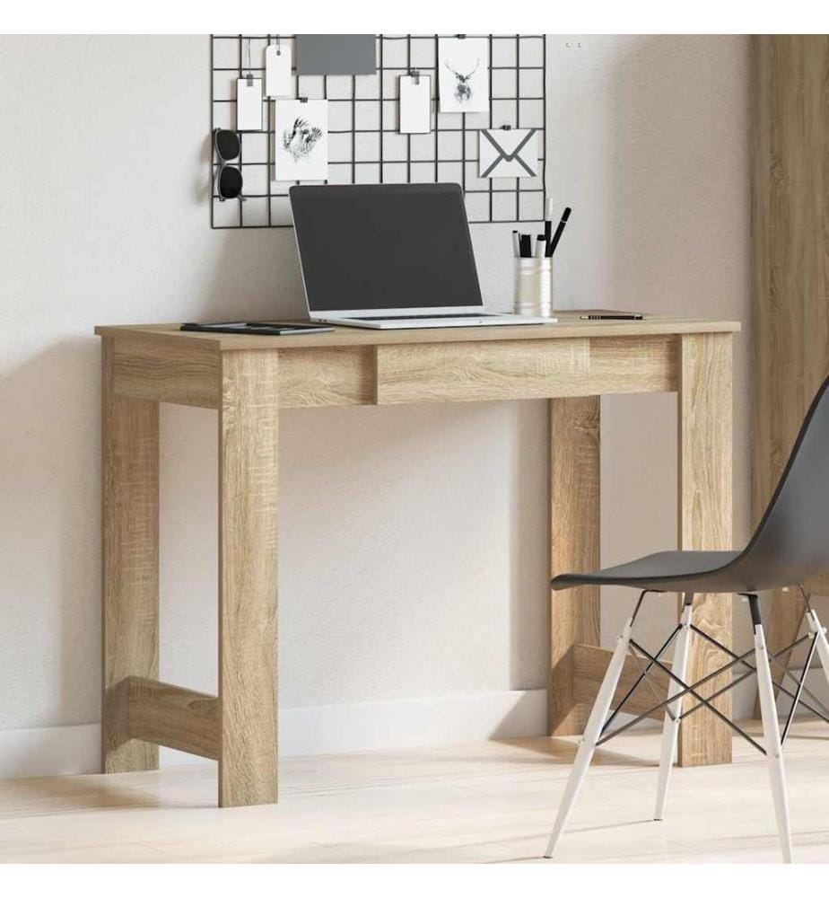 Bureau chêne sonoma 100x45x75 cm bois d'ingénierie