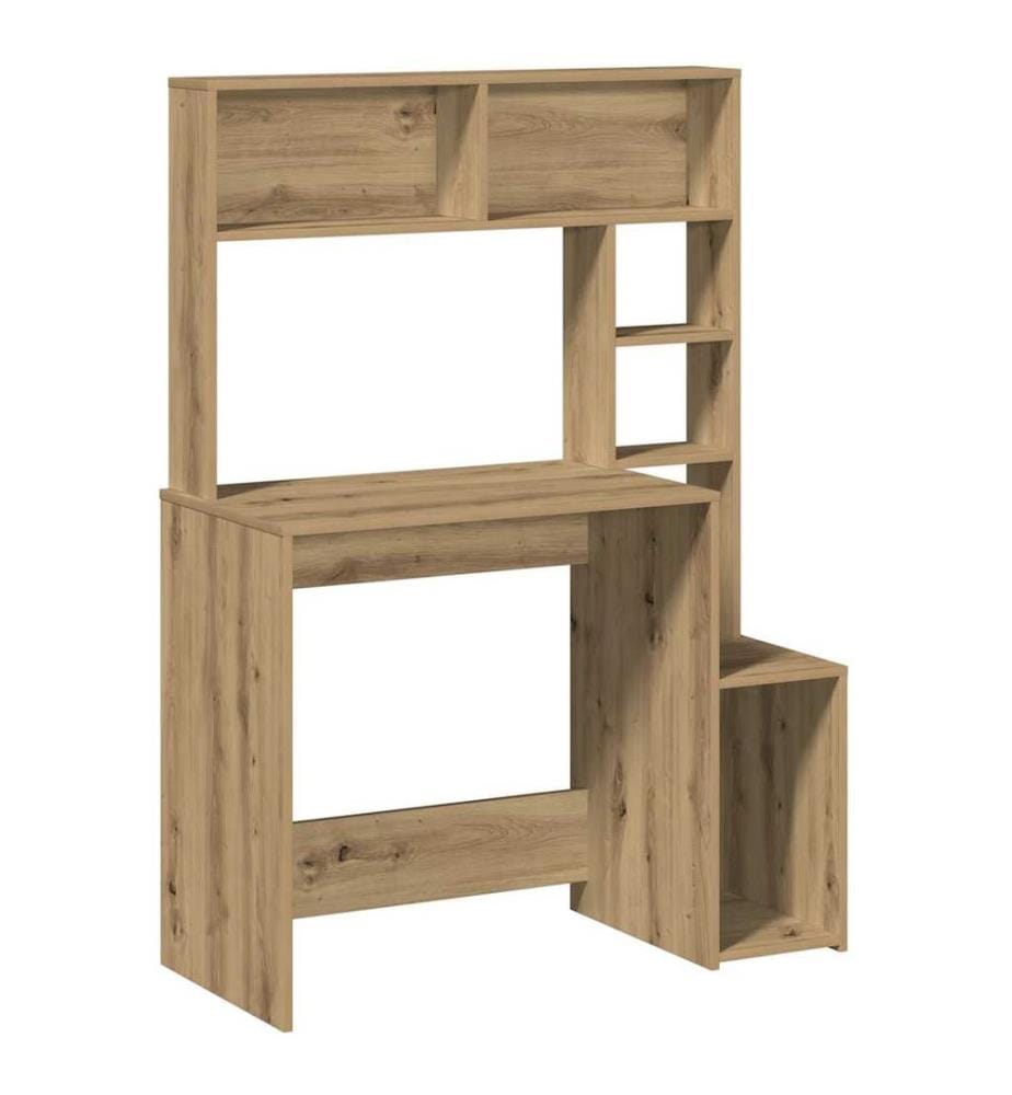 Bureau avec étagères chêne artisanal Bois d'ingénierie