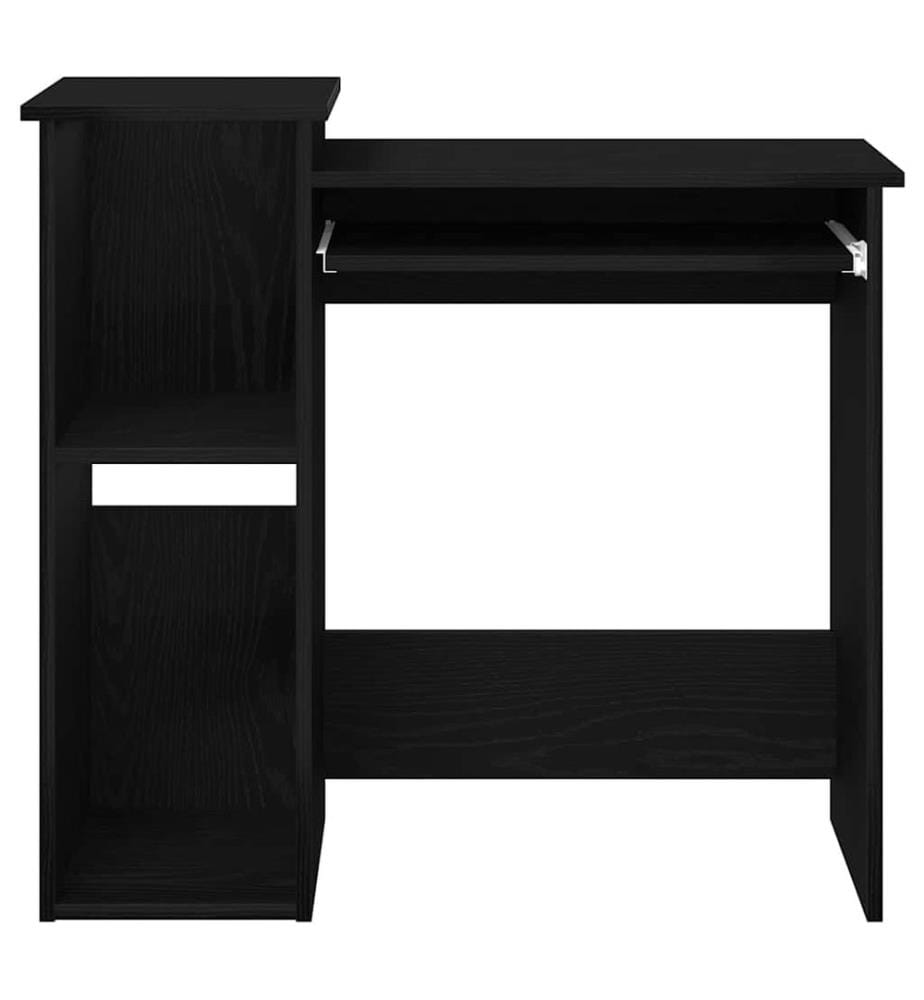 Bureau avec étagères noir 84x40x78 cm bois d'ingénierie