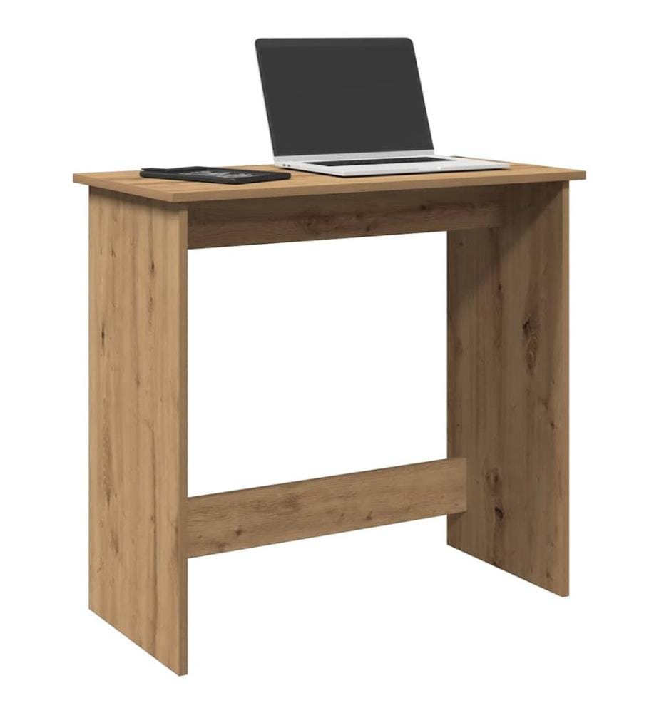Bureau chêne artisanal 80x40x75 cm bois d'ingénierie