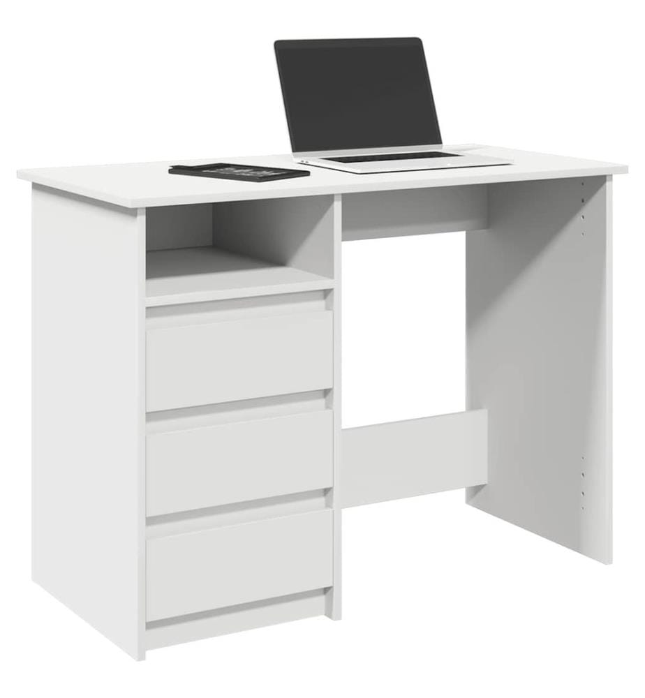 Bureau blanc 102x50x75 cm bois d'ingénierie