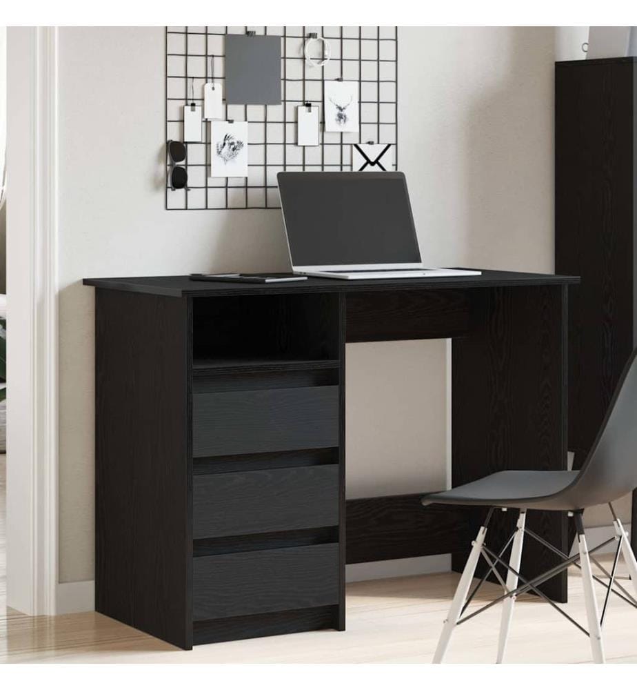 Bureau noir 102x50x75 cm bois d'ingénierie