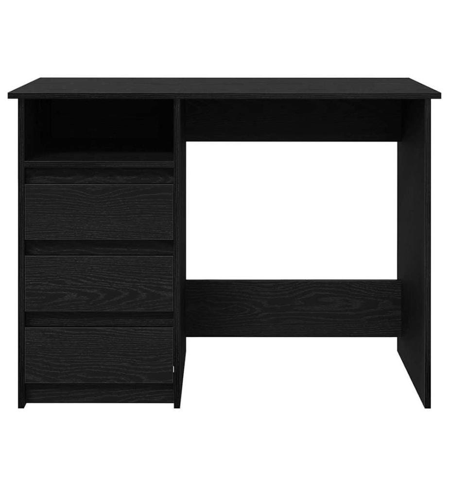 Bureau noir 102x50x75 cm bois d'ingénierie