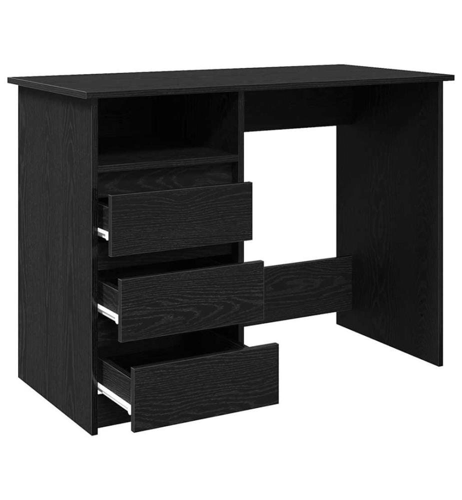Bureau noir 102x50x75 cm bois d'ingénierie