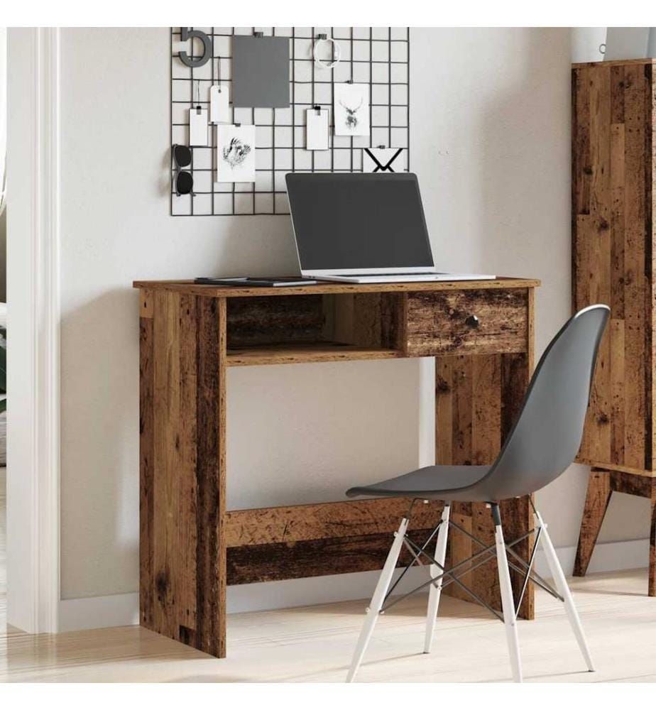 Bureau style vieux bois 80x40x75 cm bois d'ingénierie