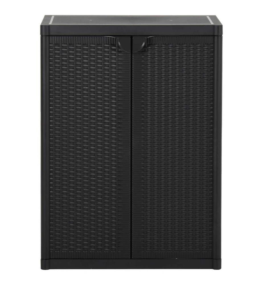 Gartenschrank Schwarz 65x45x88 cm PP Rattan-Optik