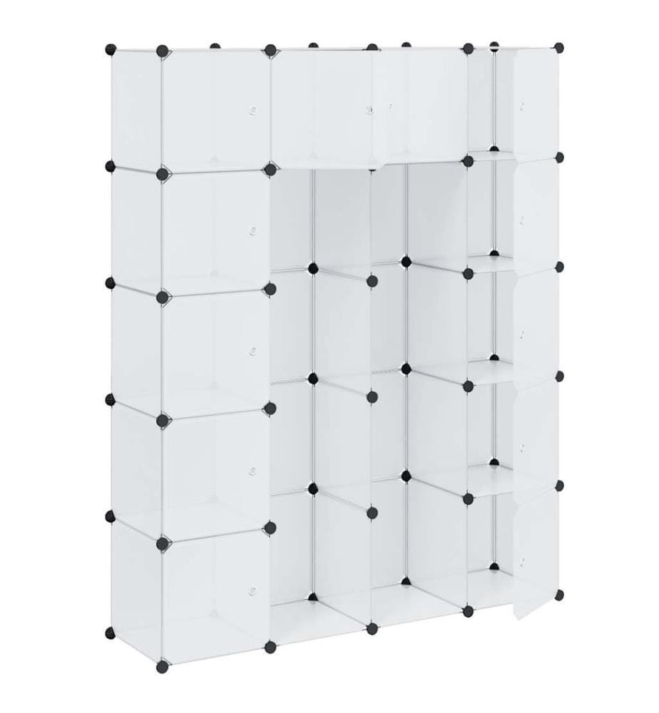 Modularer Schrank mit 14 Fächern Weiss 37x146x180,5 cm