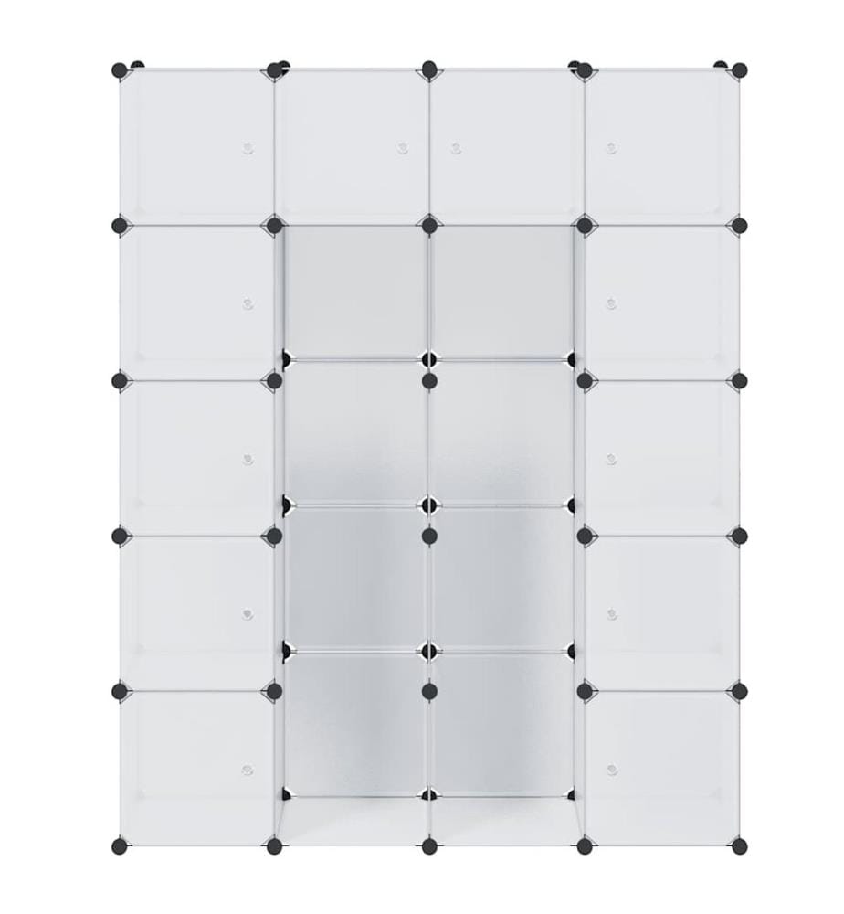 Modularer Schrank mit 14 Fächern Weiss 37x146x180,5 cm