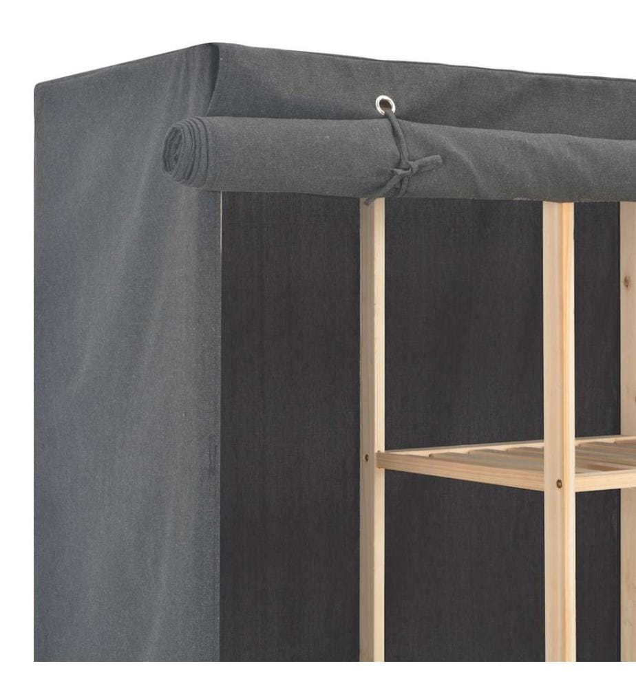 Kleiderschrank Grau 173 x 40 x 170 cm Stoff