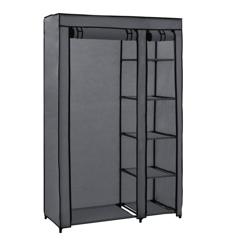 Faltschrank Grau 110x45x175 cm Stoff