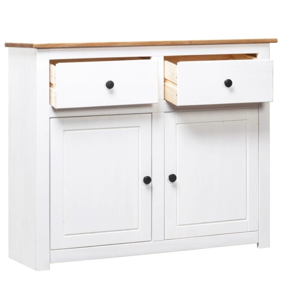 Sideboard Weiss 93x40x80 cm Kiefernholz Panama