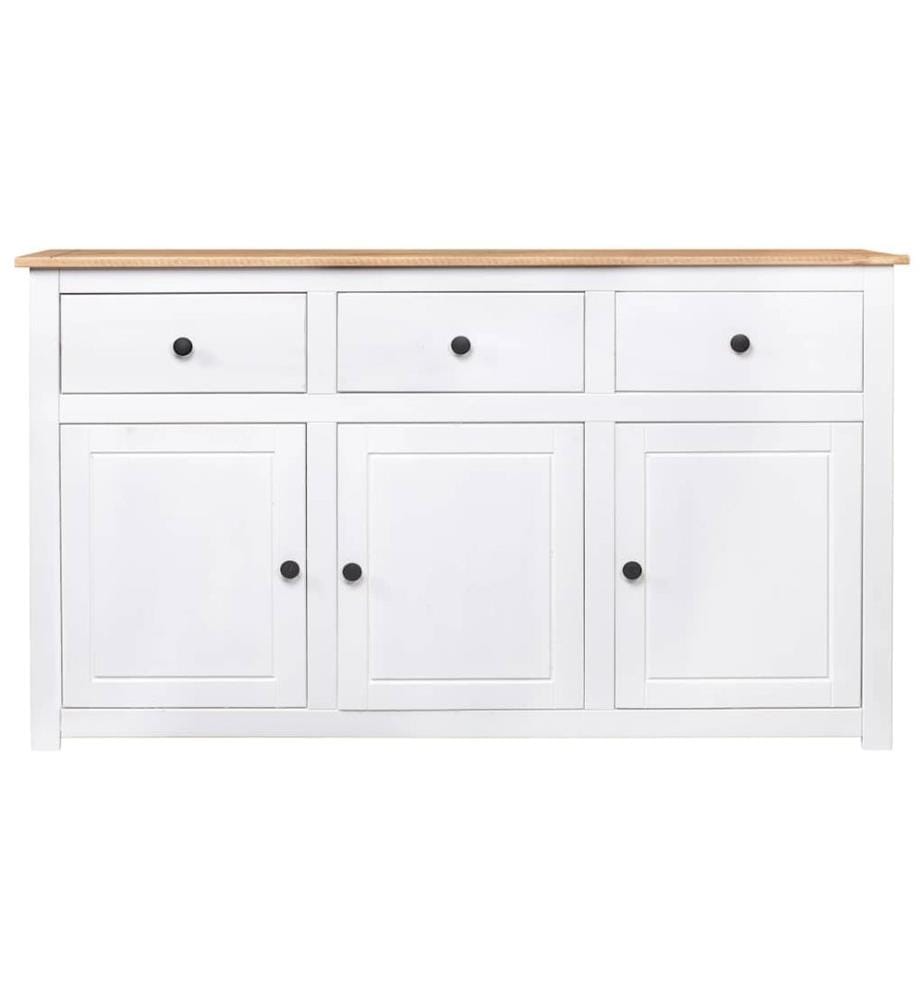 Sideboard Weiss 135x40x80 cm Kiefernholz Panama