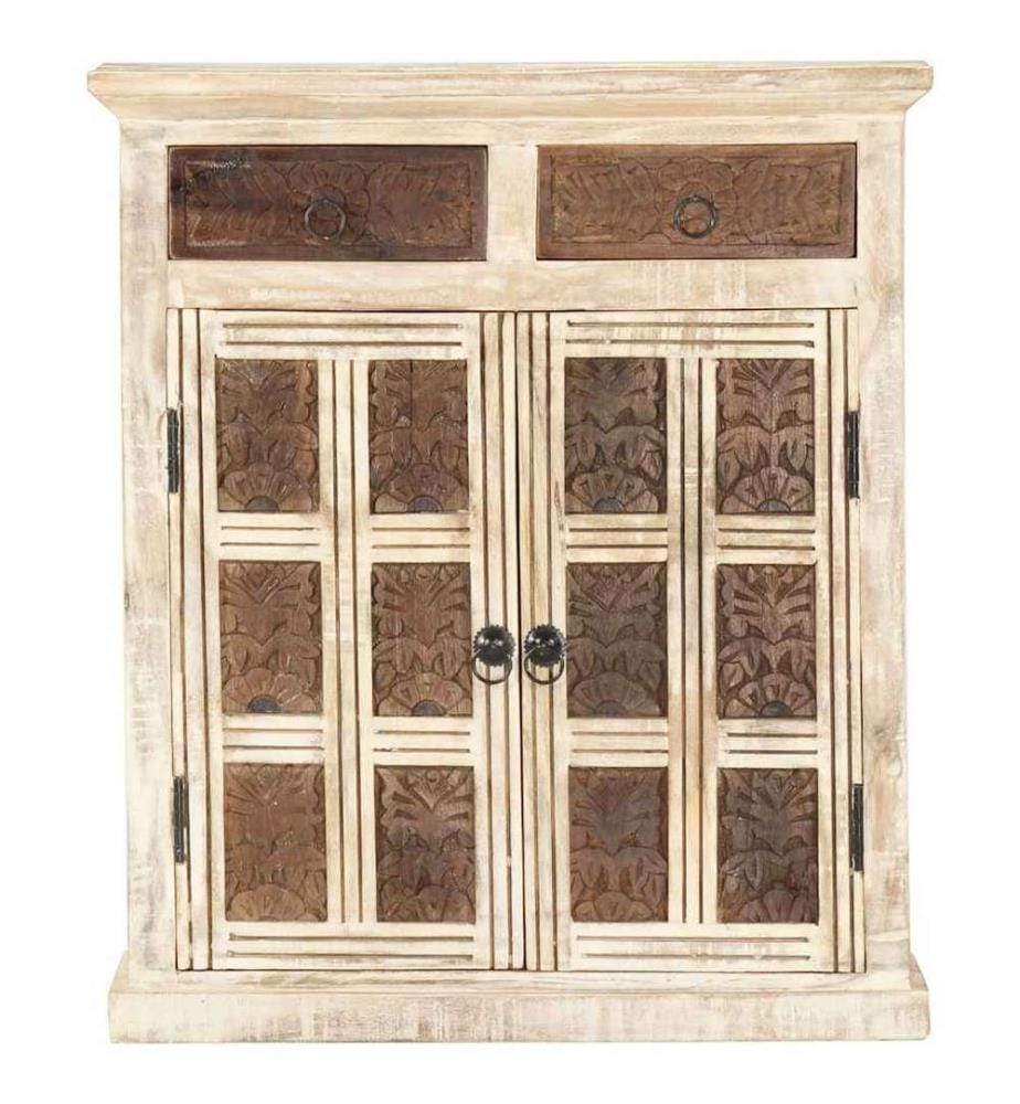 Sideboard Weiss 65 x 30 x 75 cm Massivholz Mango