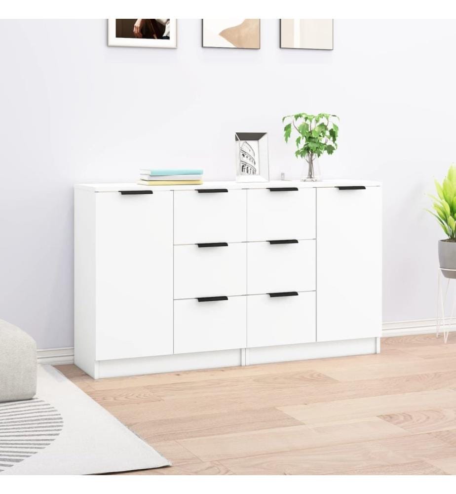 Sideboards 2 Stk. Weiss 60x30x70 cm Holzwerkstoff