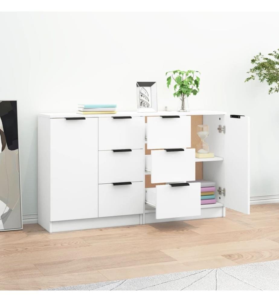 Sideboards 2 Stk. Weiss 60x30x70 cm Holzwerkstoff