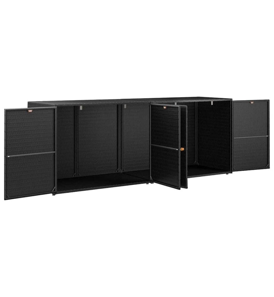Gartenschrank Schwarz 198 x 55,5 x 80 cm Poly Rattan