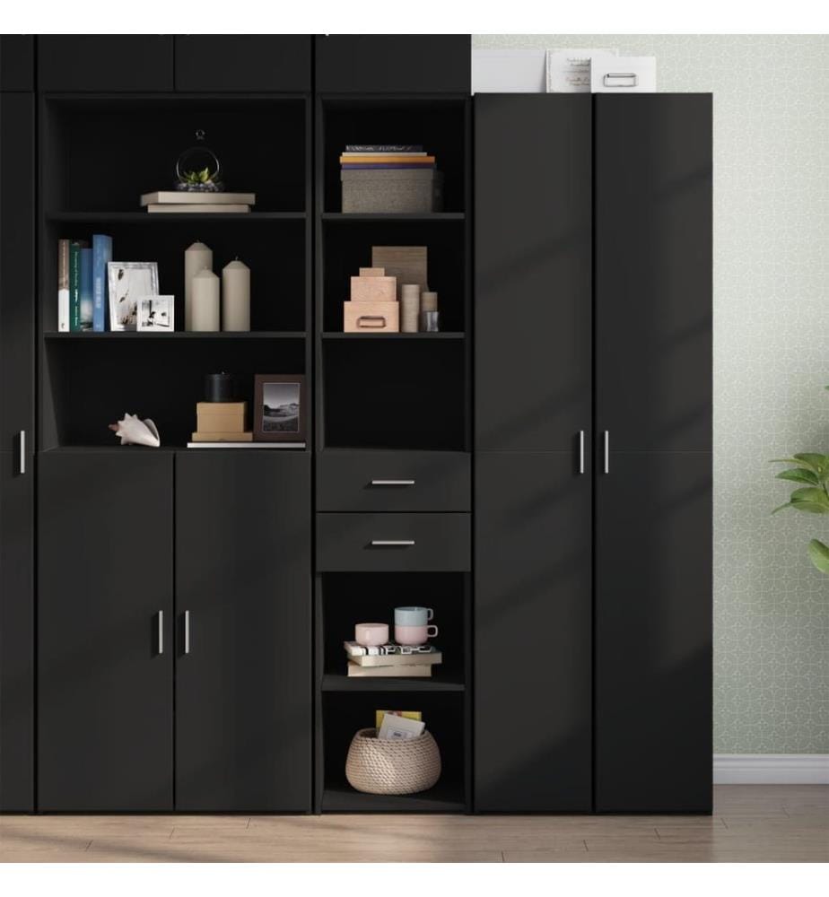 Highboard Schwarz 40x42,5x185 cm Holzwerkstoff