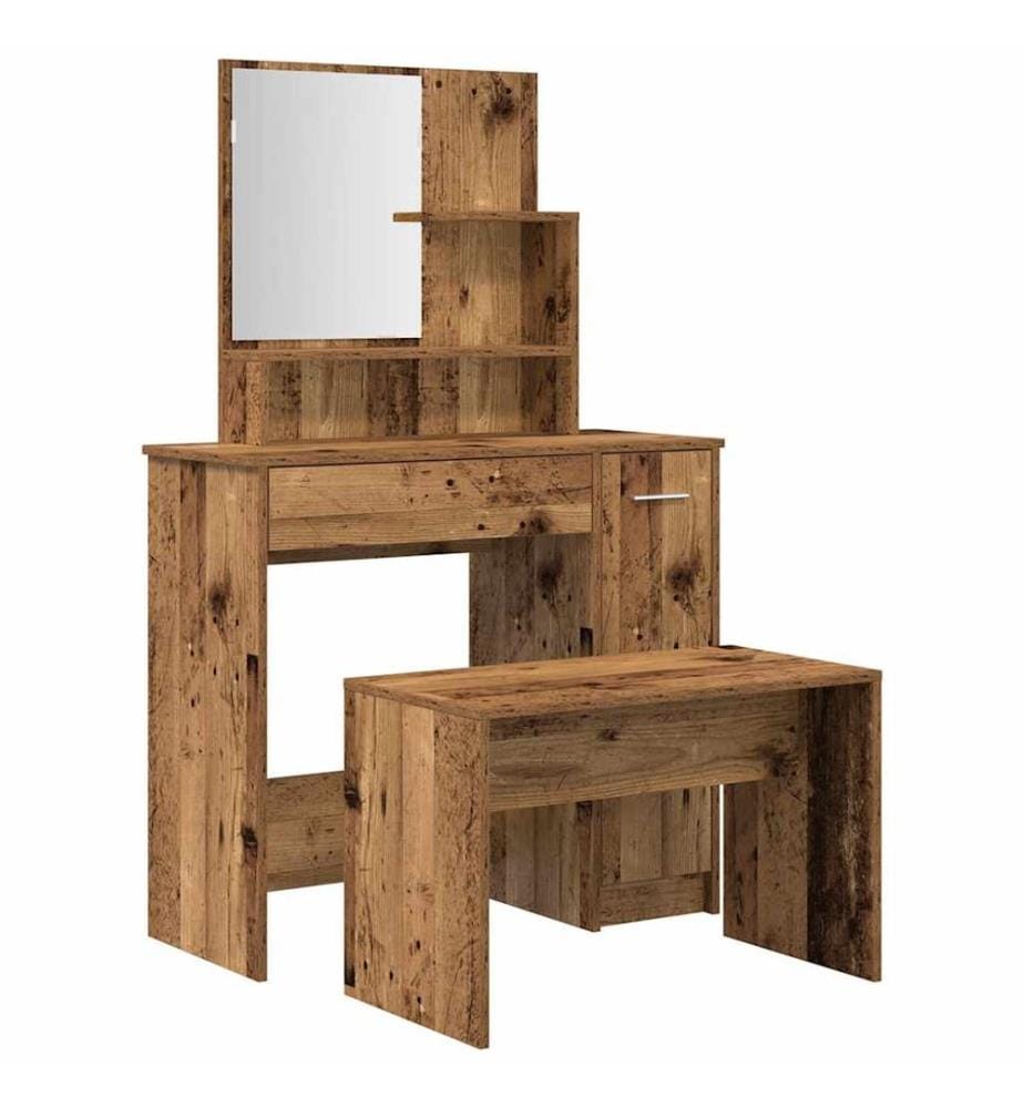 Ensemble de coiffeuse vieux bois bois d'ingénierie