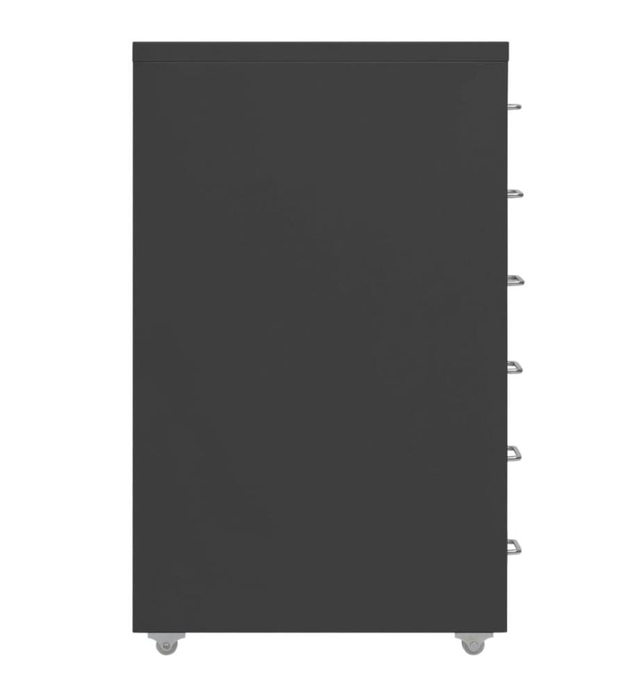Aktenschrank mit Rollen Anthrazit 28x41x69 cm Metall