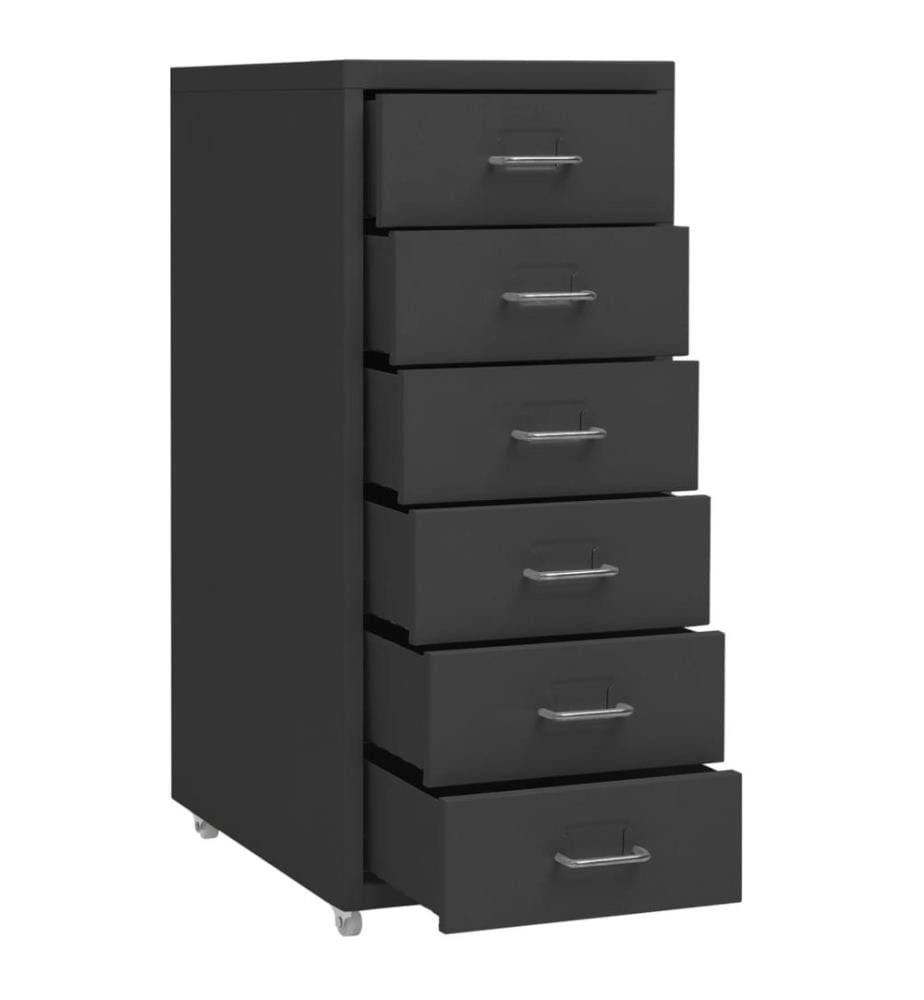 Aktenschrank mit Rollen Anthrazit 28x41x69 cm Metall