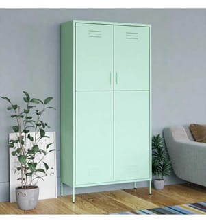 Kleiderschrank Minzgrün 90x50x180 cm Stahl