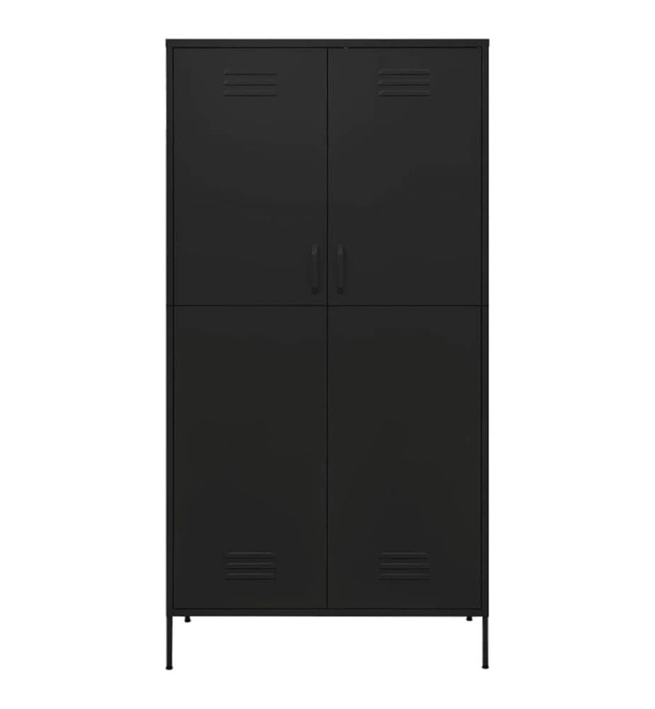Kleiderschrank Schwarz 90x50x180 cm Stahl