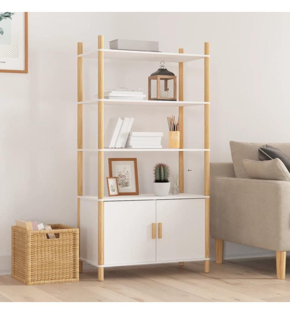 Highboard Weiss 80x40x153 cm Holzwerkstoff