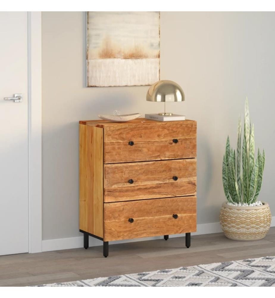 Armoire latérale 60x33x75 cm bois massif d'acacia