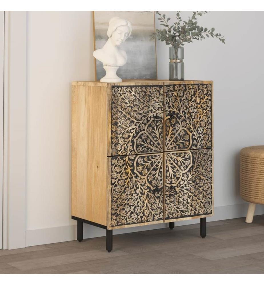 Beistellschrank 60x33x75 cm Massivholz Mango
