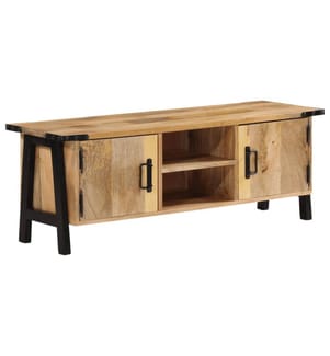 Meuble TV 110x35x40 cm bois massif de manguier