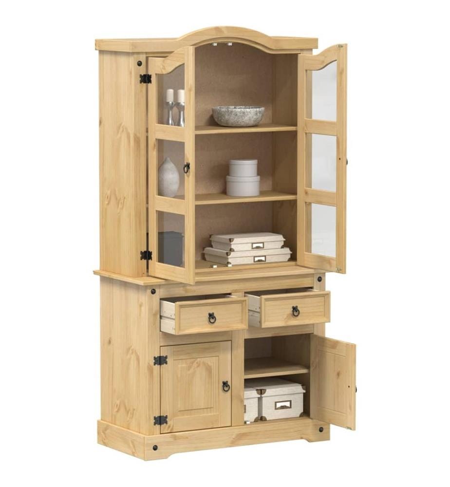 Vitrine Corona 100x48,5x179 cm Massivholz Kiefer