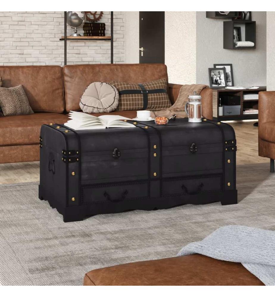 Schatztruhe Holz Gross Schwarz