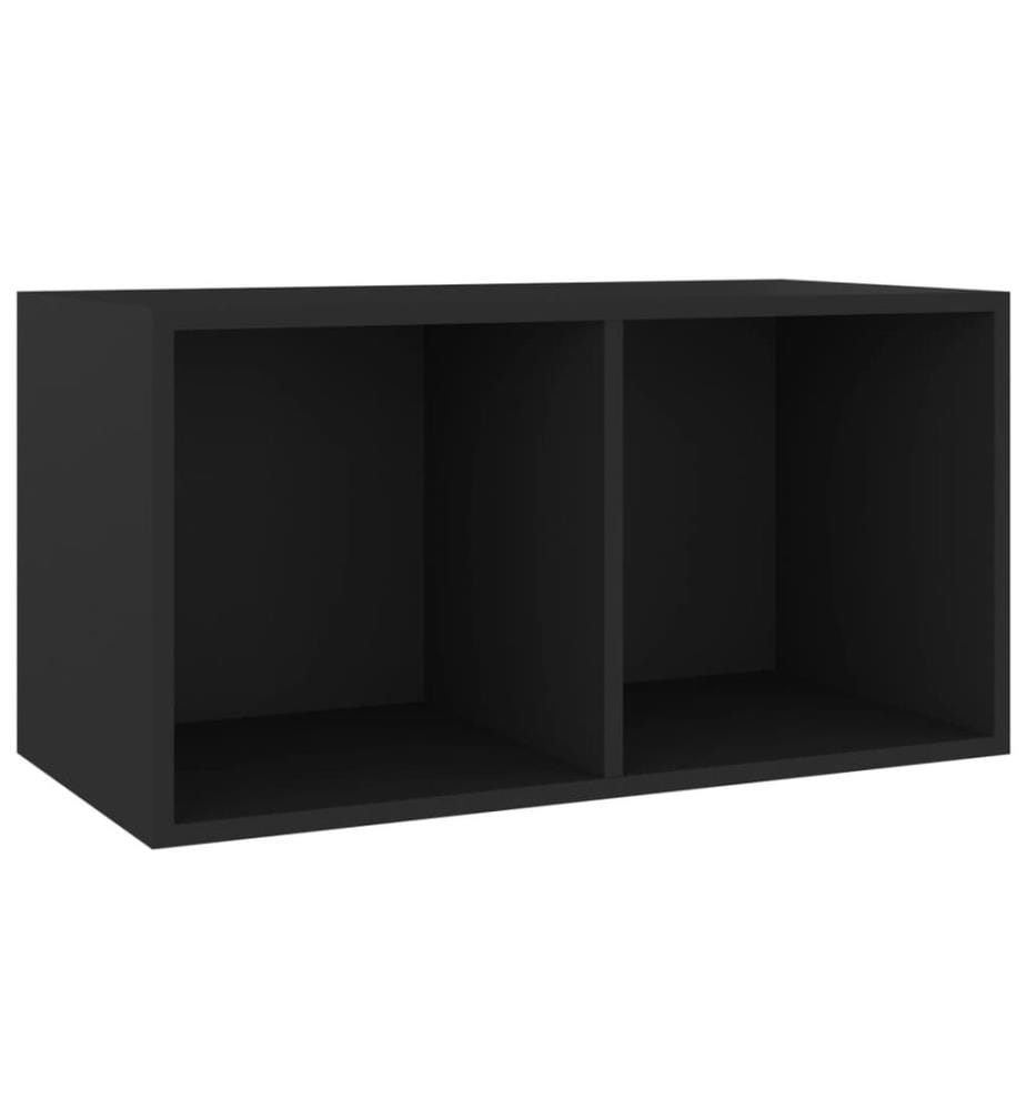 Schallplatten-Aufbewahrungsbox Schwarz 71x34x36cm Holzwerkstoff