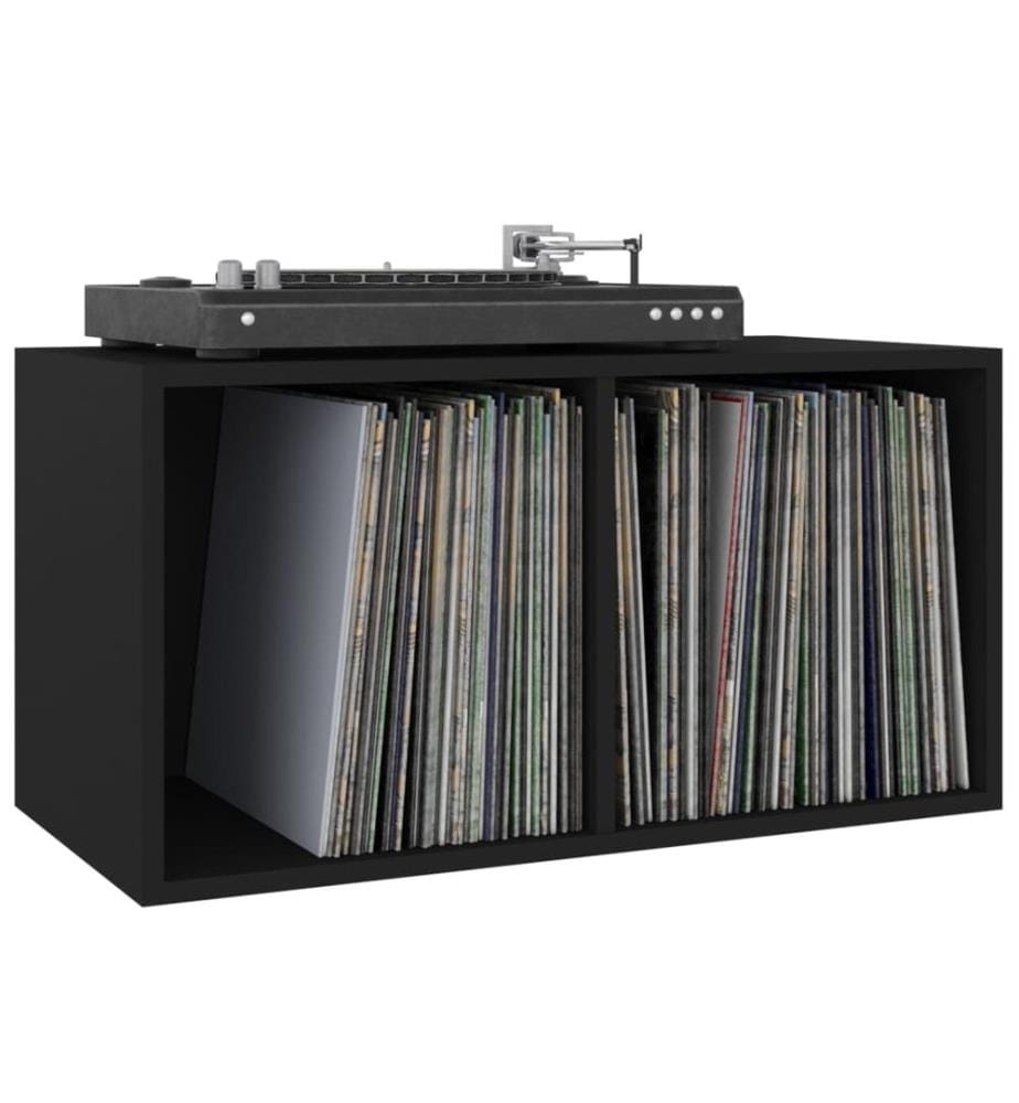 Schallplatten-Aufbewahrungsbox Schwarz 71x34x36cm Holzwerkstoff