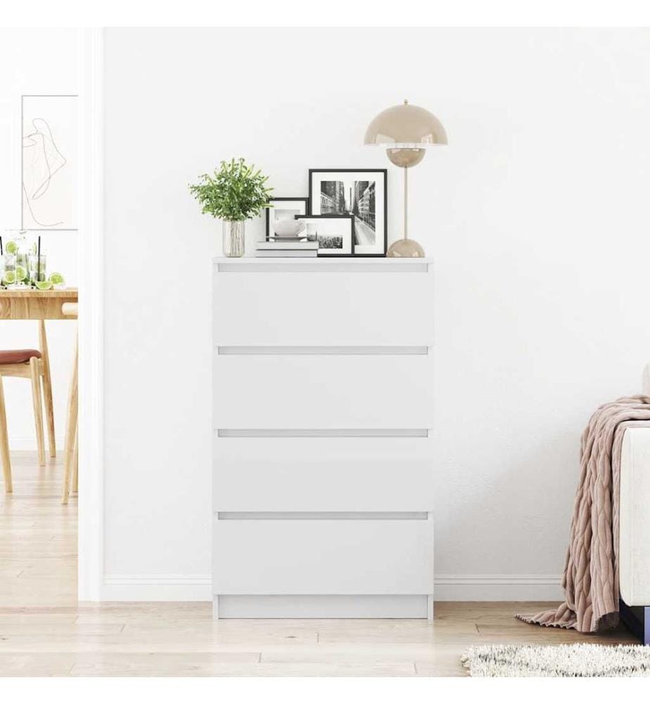 Sideboard Hochglanz-Weiss 60x35x98,5 cm Holzwerkstoff