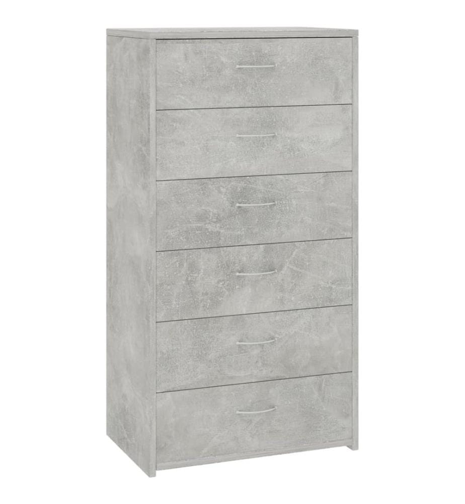 Sideboard mit 6 Schubladen Betongrau 50x34x96 cm Holzwerkstoff