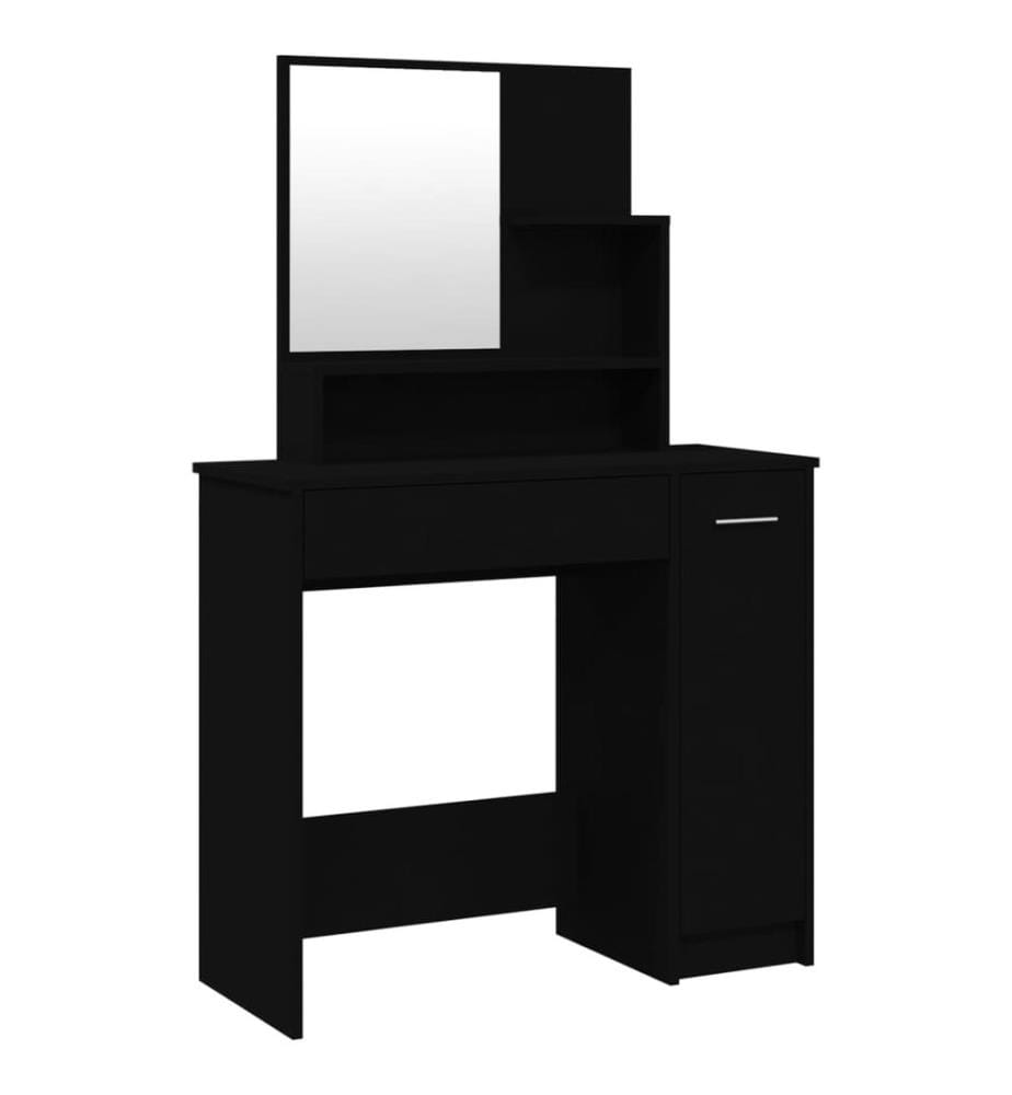 Coiffeuse avec miroir noir 86,5x35x136 cm