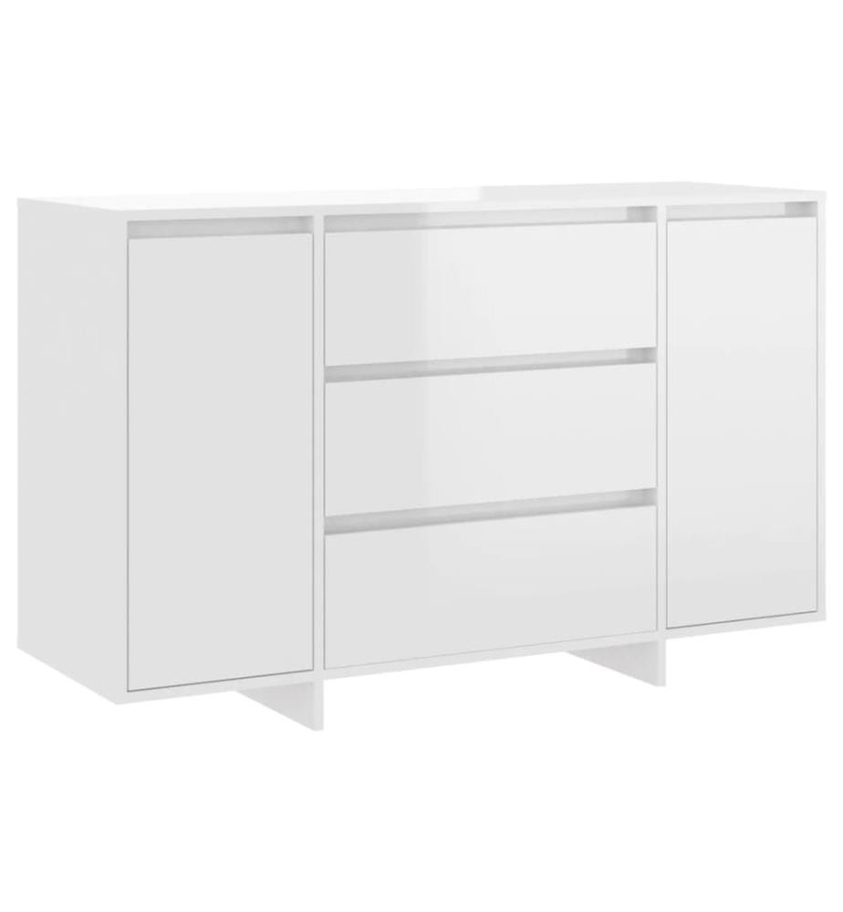 Sideboard 3 Schubladen Hochglanz-Weiss 120x41x75cm Holzwerkstoff